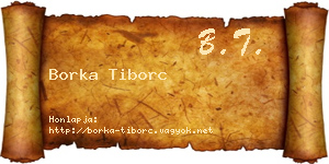 Borka Tiborc névjegykártya